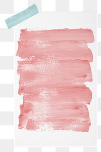 Paper note png journal sticker, pink brushstroke, transparent background