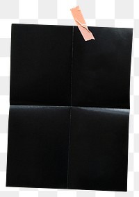 Black paper png scrapbook, tape, transparent background