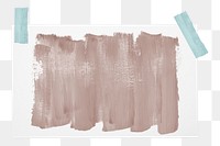 Paper note png journal sticker, brown brushstroke, transparent background