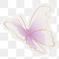 PNG butterfly sticker, beautiful collage element in transparent background