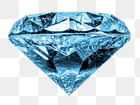 Blue diamond png sticker, jewel image, transparent background