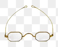 Glasses png sticker, vintage artwork, transparent background