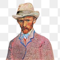 Png Van Gogh’s self-portrait sticker, vintage artwork, transparent background, remixed by rawpixel