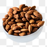 Almond bowl png sticker, food transparent background