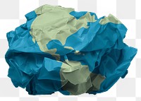 Environment png sticker, crumpled paper design, transparent background