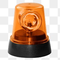 Orange siren png light sticker, emergency flash, transparent background