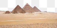 Pyramids desert png border, Egypt landscape, transparent background