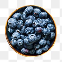 Blueberry bowl png sticker, fruit cut out, transparent background