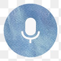 Microphone watercolor icon png sticker, social media graphic, transparent background