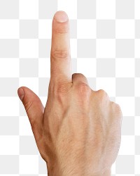 Click gesture png sticker, pointing finger, transparent background