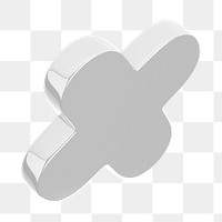 3D X shape png sticker, transparent background