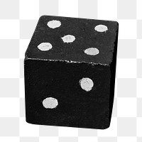 Black dice png sticker, transparent background