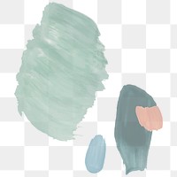 Png blue paint brush sticker, transparent background