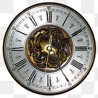 Vintage clock png sticker, transparent background