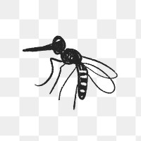 Mosquito png sticker, cute doodle on transparent background