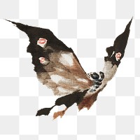 Hokusai’s moth png sticker on transparent background. Remastered by rawpixel. 