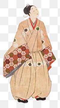 Vintage Japanese man png on transparent background.    Remastered by rawpixel. 