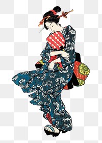 Japanese woman png on transparent background.   Remastered by rawpixel. 