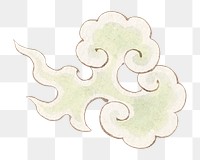 Japanese cloud png sticker, transparent background.   Remastered by rawpixel. 