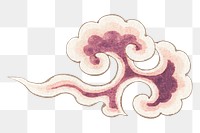 Purple Japanese cloud png sticker, transparent background.   Remastered by rawpixel. 