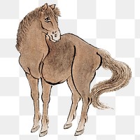 Japanese horse png sticker, transparent background. Remastered by rawpixel. 
