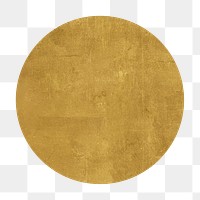 Gold textured circle png sticker, geometric shape, transparent background