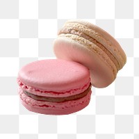 Two macarons png sticker, transparent background