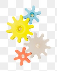 Business strategy gears png sticker, transparent background