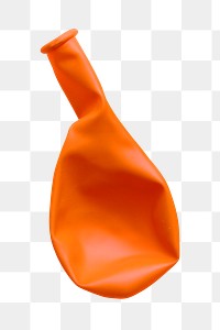 Deflated rubber balloon png sticker, transparent background