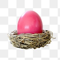 Pink Easter egg png sticker, transparent background