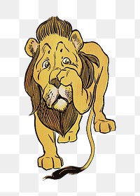 Aesthetic Cowardly lion png from Wizard of Oz on transparent background.  Remastered by rawpixel