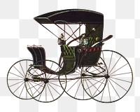 Vintage chariot png sticker, old transportation vehicle, transparent background.   Remixed by rawpixel.