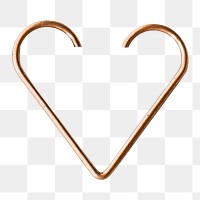 Heart paper clip png sticker, stationery image, transparent background