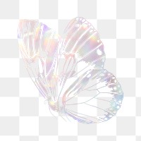 Aesthetic butterfly png sticker, holography design on transparent background. Remixed from the artwork of E.A. Séguy.