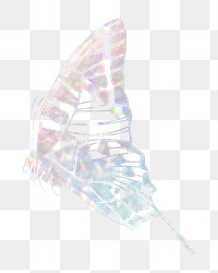 Aesthetic butterfly png sticker, holography design on transparent background. Remixed from the artwork of E.A. Séguy.