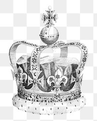 Royal crown png object sticker, transparent background.    Remastered by rawpixel