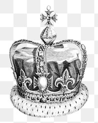 Royal crown png object sticker, transparent background.    Remastered by rawpixel