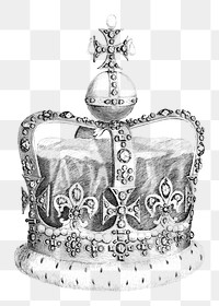 Royal crown png object sticker, transparent background.    Remastered by rawpixel