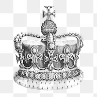 Queen crown png object sticker, transparent background.    Remastered by rawpixel