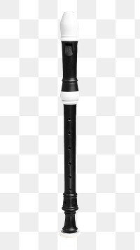 Black recorder png music instrument sticker, transparent background.    Remastered by rawpixel