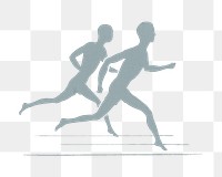 Silhouette runners png athlete sticker, transparent background.   Remixed by rawpixel.