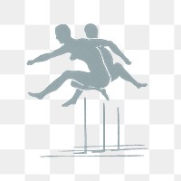 Silhouette jumping sport png athlete sticker, transparent background.   Remixed by rawpixel.