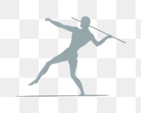 Silhouette javelin throw png athlete sticker, transparent background.   Remixed by rawpixel.