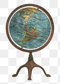 Geography globe png object sticker, transparent background.   Remixed by rawpixel.