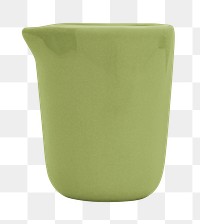 Green porcelain jug  png sticker, transparent background