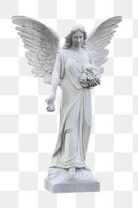 Angel sculpture png sticker, transparent background