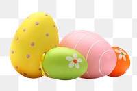 Colorful Easter eggs png sticker, transparent background