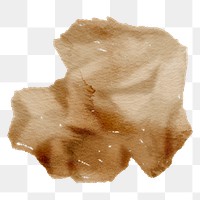 PNG brown crumpled paper sticker, transparent background