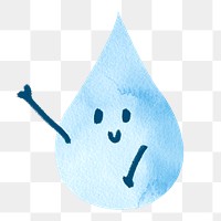 PNG save water doodle, watercolor sticker