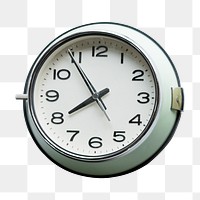 Wall clock png analog object sticker, transparent background